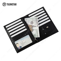 TILONSTAR TPW113 Qualité Cuir Documents Organisateur Protecteur Noir Passeport Couverture Voyage Billet Titulaire RFID Passeport Titulaire