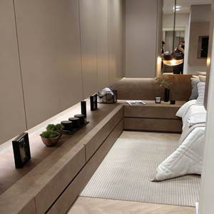 Armoire flottante minimaliste personnalisée BALOM, meubles de chambre à coucher en bois, design multifonctionnel de suspension et de rangement - Product Image 6