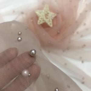 Tessuto in Tulle Colorato con Perline WFB-201 Keering, Rete Morbida con Perle Nude per Abiti da Sposa e Veli - Product Image 4