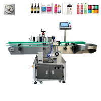 Machine d'étiquetage de bouteilles rondes de haute précision FKJX avec écran tactile PLC pour les contenants de liquides chimiques quotidiens