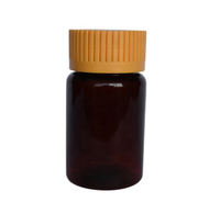 Bouteille en plastique PET ambre foncé de 70ml avec bouchons en aluminium pour préparation orale solide Pilule, tablette, capsule Original Usine pas cher