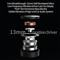 Écouteurs intra-auriculaires KZ Vibe X avec transducteur à vibration de 13 mm, double dynamique, basses tactiles 3D, pour le gaming, la musique et le HiFi, avec micro
