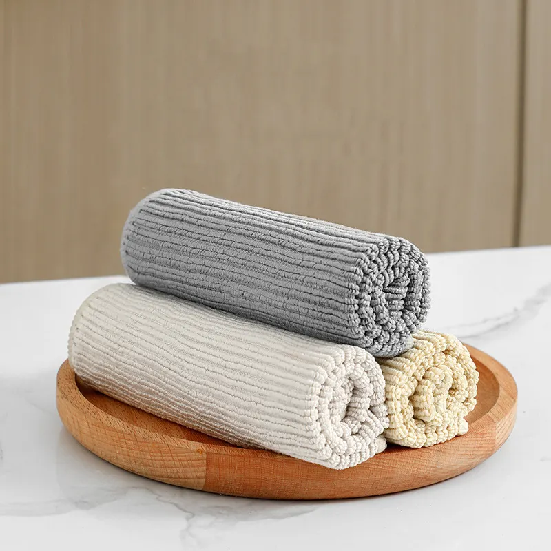 Strong decontamination kitchen and home dish washing cloth ultra fine drying towel car microfiber towel terry toweling fabric