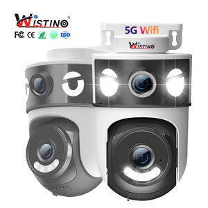 Wistino กล้องวงจรปิดเลนส์คู่กลางแจ้ง4K, กล้องตรวจตราความปลอดภัยหมุน360เสียงได้สองทางมีสัญญาณเตือนการเคลื่อนไหว okam 5G กล้อง WiFi - Product Image 1