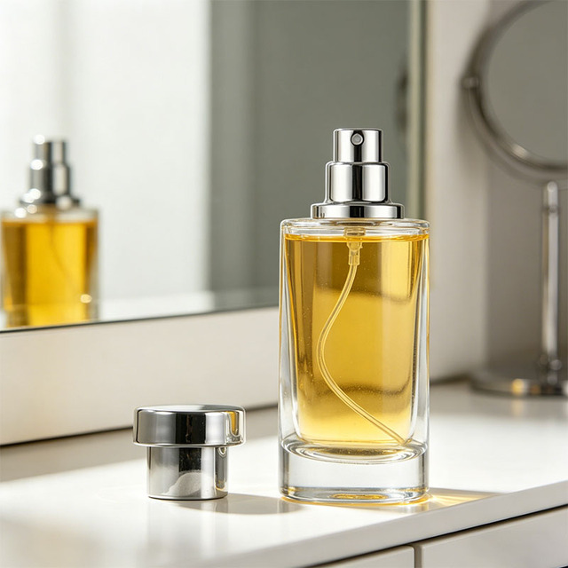 Latest Luxury Custom Clear Cylinder Perfume Empty Container 50ml/100ml Glass Bottle with Pump Sprayer and Box
