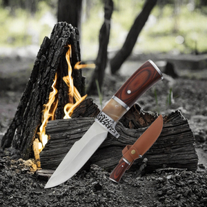 Couteau tactique de chasse à lame fixe Hongrui DIY OEM pour survie en extérieur et camping, avec étui - Product Image 3