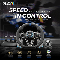 Nouveau kit de simulateur de course complet PLAYX GT9, compatible multiplateformes, volant de course haut de gamme avec 3 pédales et levier de vitesses