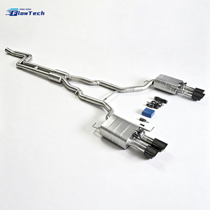Système d'échappement Catback Valvetronic pour BMW F10 535i N55 3.0L en acier inoxydable 304 avec commande de soupape et embouts noirs - Product Image 3