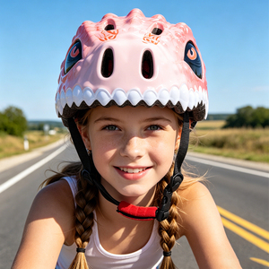 Nouveau casque de sécurité pour enfant en PC et EPS résistant aux chocs, motif dinosaure de dessin animé, pour vélo, trottinette et skateboard, conforme à la norme EN1078 - Product Image 3