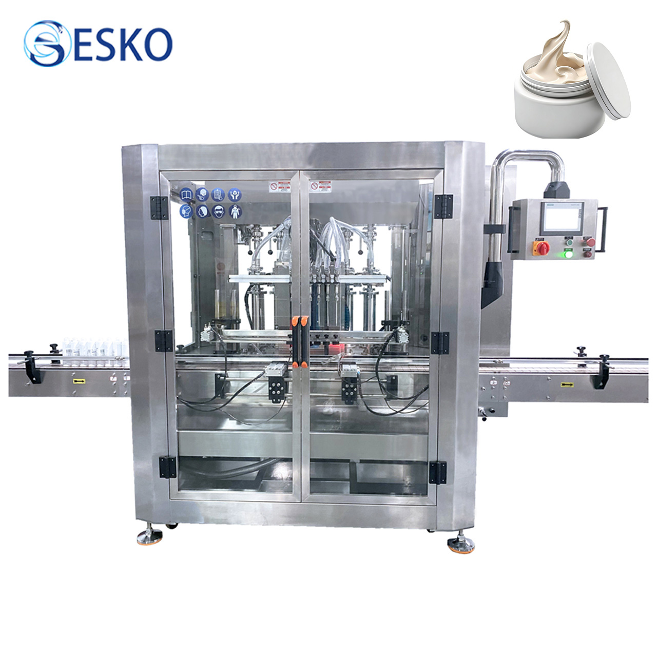 ESKO Professional Customization Automatic Filling Machine 6 Heads Face Cream Cosmetic Bottling Filled Equipment