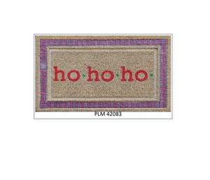 Tapis de porte en fibre de coco imprimé Ho Ho Ho de Noël décoratif, durable, en fibre naturelle, antidérapant, pour l'entrée, le porche et le sol intérieur - Product Image 3