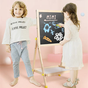 Sıcak satmak kara tahta çift taraflı manyetik çizim kurulu renk çerçeve ahşap çok fonksiyonlu tahta çocuklar için - Product Image 3