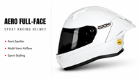Casque de moto intégral Zoom-Lon Classic ECE Standard pour homme avec protections d'oreilles amovibles et lavables, visière, matériau ABS, tailles XS-XXL