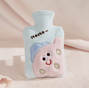 Couverture en tissu peluche brodé, sac à eau chaude en PVC anti-explosion, rempli d'eau, détachable, lavable, chauffe-mains - Product Image 6