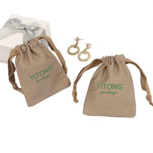 Pochette en toile de coton avec cordon de serrage et logo personnalisé pour bijoux, cosmétiques, emballages cadeaux et sacs pour produits chimiques quotidiens - Product Image 2