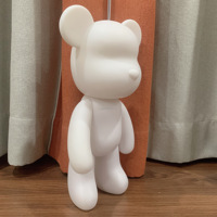 Sculpture d'ours en résine blanche, 18cm-53cm de hauteur, surface givrée, pour peinture fluide DIY, idéale pour la remise des diplômes, Noël, la Saint-Valentin, fait main