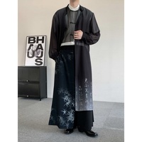 Veste décontractée pour homme, légère et respirante, à col montant, imprimé calligraphie, style streetwear
