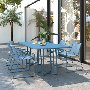 Đồ Nội Thất Ngoài Trời Ăn Đặt Sân Vườn Khách Sạn Patio Quán Cà Phê Bảng Rắn Thép Không Gỉ Nhà Hàng Bàn Và Ghế - Product Image 1