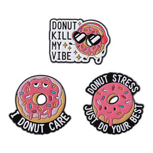 Broche Creativo con Forma de Donut, Frase en Inglés Rosa, Solo Haz Tu Mejor Esfuerzo, Recuerdo Promocional, Lindo Pin de Solapa de Esmalte con Forma de Donut - Product Image 1