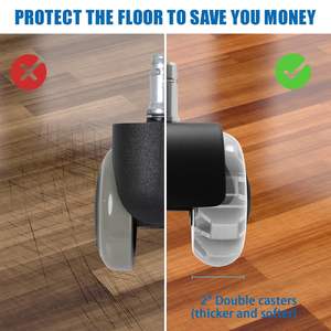 ล้อเฟอร์นิเจอร์อเนกประสงค์ ขนาด 2 นิ้ว แบบหมุนได้ ล้อคู่ โพลียูรีเทน PU เงียบ สำหรับเก้าอี้สำนักงาน - Product Image 4