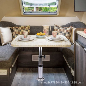Mesa elevadora para autocaravana de aleación de aluminio de tres secciones con altura ajustable para accesorios interiores de autocaravanas - Product Image 1
