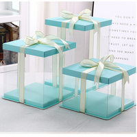 Boîte à gâteau miniature en plastique transparent PVC PET, emballage transparent avec couvercle, vente en gros