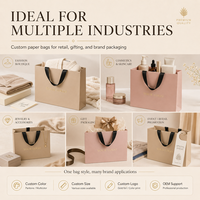 Sac en papier de luxe SHINY 300GSM résistant avec ruban haut de gamme pour emballage de bijoux haut de gamme