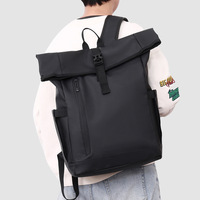 Sac à dos à enroulement personnalisé avec logo imprimé, sac à dos tendance pour ordinateur portable, grande capacité, sac à dos pour ordinateur pour l'extérieur, écologique