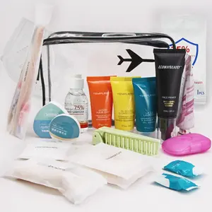 Kit de produtos de higiene pessoal para airline, portátil, saco de higiene pessoal personalizado, à prova d'água para mulheres