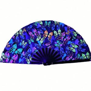 Abanicos de Mano Tradicionales de Bambú de 33 cm con Tela Pintada, Historia Corporativa, Cronología de la Empresa, Recuerdo para el Personal, Arte Folclórico, Amor - Product Image 3