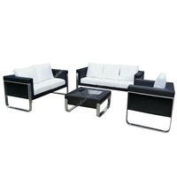 Mobilier modulaire jardin extérieur ensemble de canapés en aluminium osier patio de luxe PE rotin canapés pour jardin extérieur