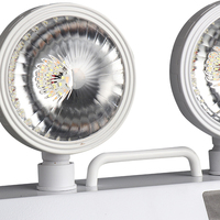 Prix bas Led jumeaux tête feu lumière de secours mural Led automatique lumière de secours Led d'urgence double spot lumière