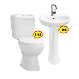Cheap Africa Twyford Closed Couple Two Piece Toilet Basin Set WC