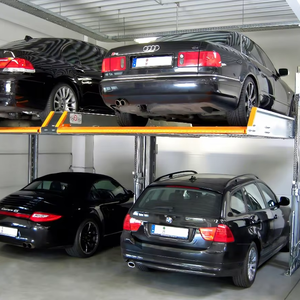 Lève-voiture à double colonne à double cylindre, capacité de 4 tonnes, double empilage, hauteur de levage de 2100 mm, pour les espaces restreints - Product Image 1