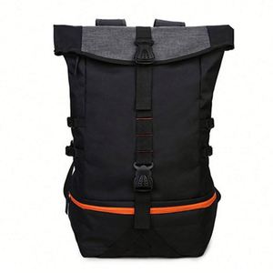 Sac à dos Rolltop Tendance Personnalisable Imperméable pour Voyage, Sport, Gym, Basketball – Noir – Vente en Gros pour Hommes et Femmes - Product Image 4