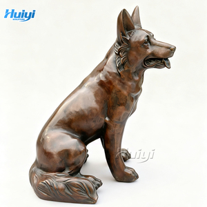 Estátuas de Animais em Bronze Realistas e Modernas Personalizadas para Decoração de Jardim, Esculturas de Cães Sentados - Product Image 3