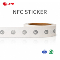 15mm NTAG213 NFC-Aufkleber 13,56MHz ISO14443A Nass-Inlay PET/PVC mit individuellem Logo für Social-Media-Promotion und Kontaktfreigabe