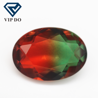 Synthétique à facettes en vrac, 8 pièces, 5x7mm, 13x18mm, forme ovale, tourmaline, mélange multicolore, cristal, joaillerie, vente en gros