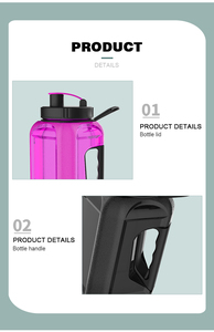 Botella de Agua Deportiva Reutilizable de Gran Capacidad (2.4L), Ecológica, con Tapa y Pajitas, para Senderismo y Camping, Libre de BPA, en Oferta - Product Image 3