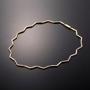 Nuevo Collar Deportivo Delgado con Eslabones de Cobre y Circonita, Cadena de Moda Simple, Joyería Unisex Personalizada al por Mayor - Product Image 2