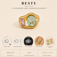 Bague Cœur Irrégulière à Deux Pierres en Acier Inoxydable Plaqué Or PVD 18K pour Femme, Idéale Mariage et Fêtes, Étanche, Hypoallergénique, Poli Miroir, Tendance