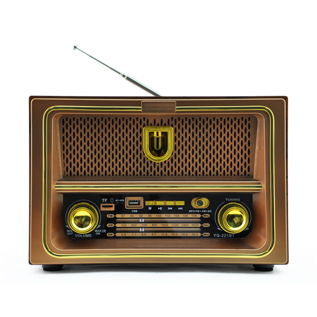 Portable 1974 Retro Style German Vintage Classic World Antique Transistor Old Wood Analogue Box Wooden Usb Mp3 SW Am Fm Radio