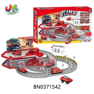 Khe Cắm Theo Dõi Đồ Chơi Hai Tầng Cháy Bãi Đậu Xe Thiết Lập Với Diecast Đồ Chơi Máy Bay Xe Buýt Theo Dõi Xe Cháy Trạm Thiết Lập 29Pcs - Product Image 6