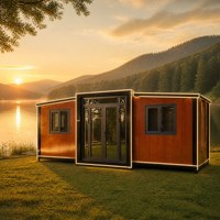 Maison conteneur pliable à double aile, maison préfabriquée pliable, mini-maison extensible, maison mobile en kit de 40 pieds