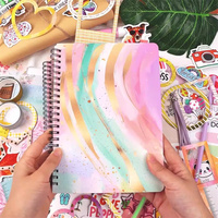 Ensemble de papeterie créative DIY pour étudiants avec boîte cadeau, carnet, autocollants, ruban adhésif, scrapbook 20250611-9 310x260x50mm