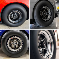 Jantes Beadlock forgées Viaol 1 pièce, 5 branches, à déport profond, noir brillant poli, 15-17 pouces, PCD personnalisé, adaptées aux Muscle Cars