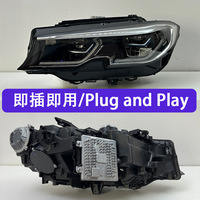 Pour BMW Série 3 G20 2020-2022 : Ensemble de phares LED avec lentille laser, feux de jour DRL Spoon, double couleur blanc-jaune, version améliorée