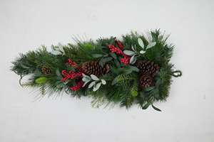 Guirnaldas decorativas de Navidad personalizadas de fábrica Swags Pine Cone Green Christmas Teardrop Swag - Product Image 3