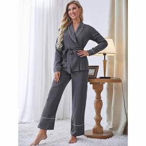 Conjunto de Ropa de Dormir de Lujo para Mujer, Diseño Nuevo y Elegante, 2 Piezas, Pijamas de Algodón para Mujer - Product Image 4