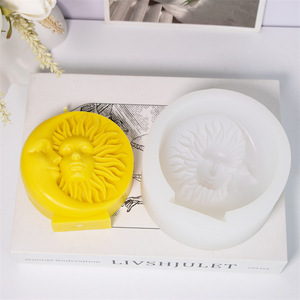 Moule en silicone 3D Visage Soleil Lune pour bougies, gravure de portraits DIY, artisanat, plâtre, savon, résine, décoration de table - Product Image 2